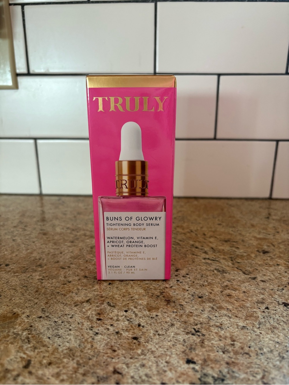 TRULY Buns of Glowry Tightening Body Serum - Pink & Gold Accents
